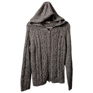 Faded Glory Medium Cable Knit Sweater Hoodie